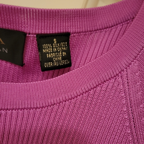 Vintage Dana Buchman Pink Silk Cardigan Sweater - Picture 3 of 11